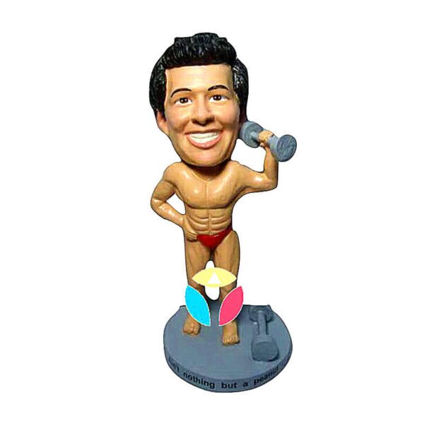 Custom Fitness Bobbleheads Doll With A Dumbbell