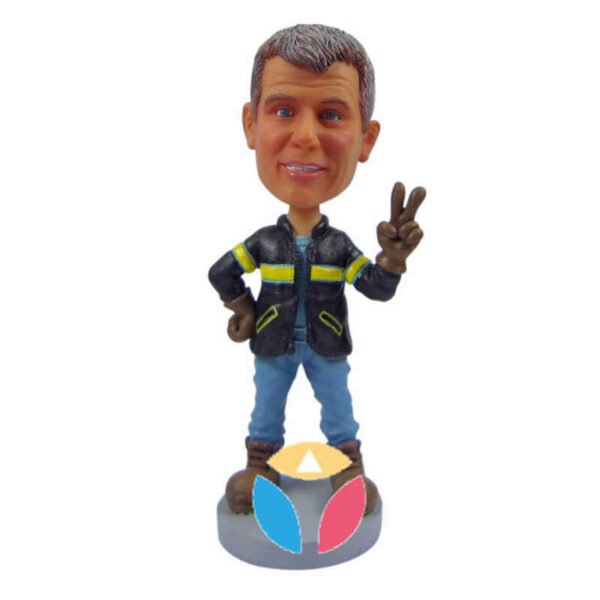 Customized Firefighter With Sign Bobbleheads