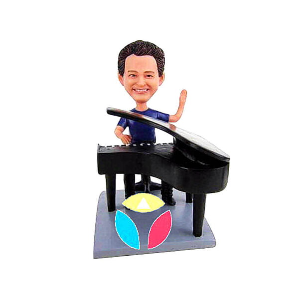 Piano Player raise hand Custom Bobblehead