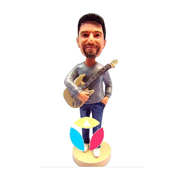 Playing Bass In Jeans Custom Bobblehead