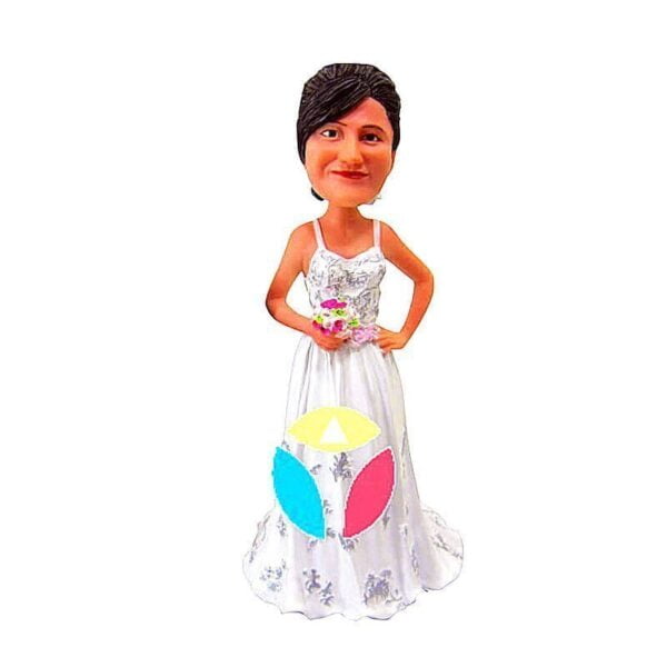 Bridesmaid Hold Roses Personalized Bobblehead
