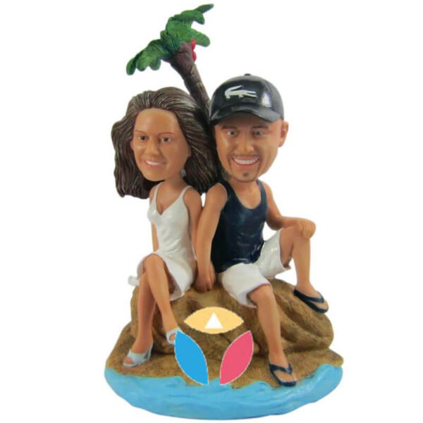 Custom Couple On The Beach Bobbleheads