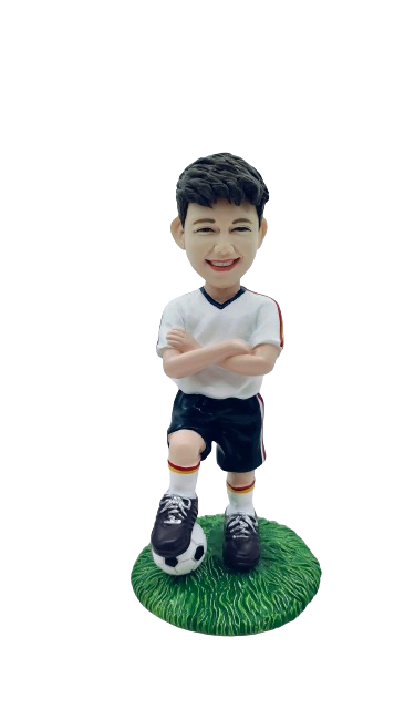 Personalized Player Stepping On Soccer Bobblehead