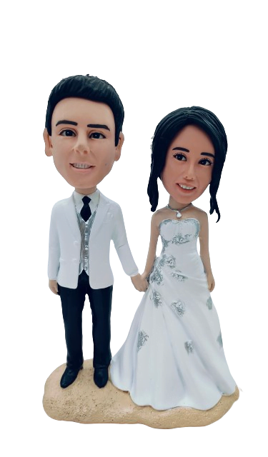 Personalized Wedding Couple Bobbleheads Figurine