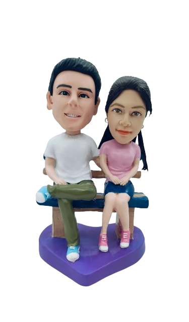 Happy couple personalized bobblehead