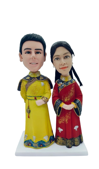 Personalized Chinese Traditional King&Queen Bobbleheads